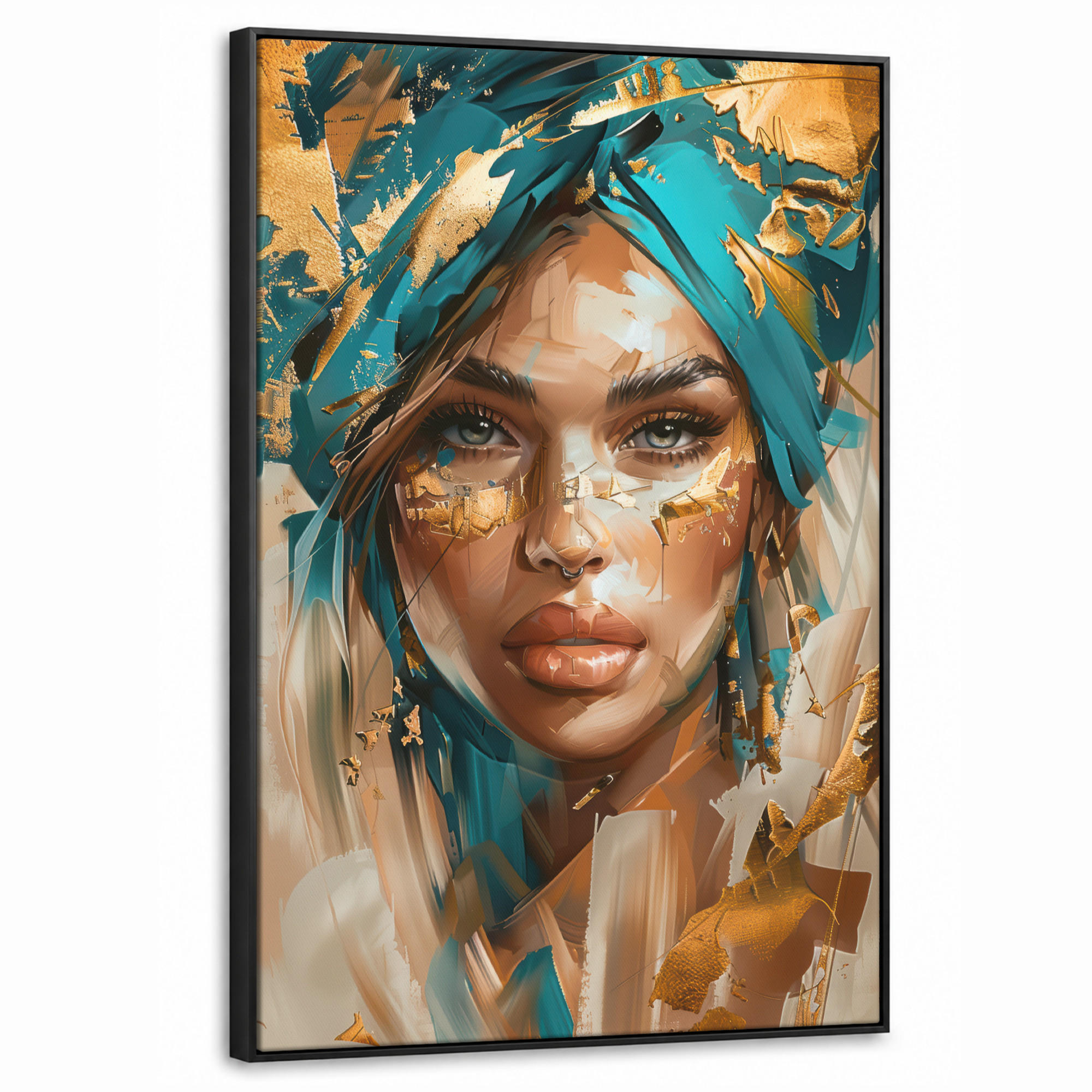 MuchoWow Leinwand Türkis 60x90 cm