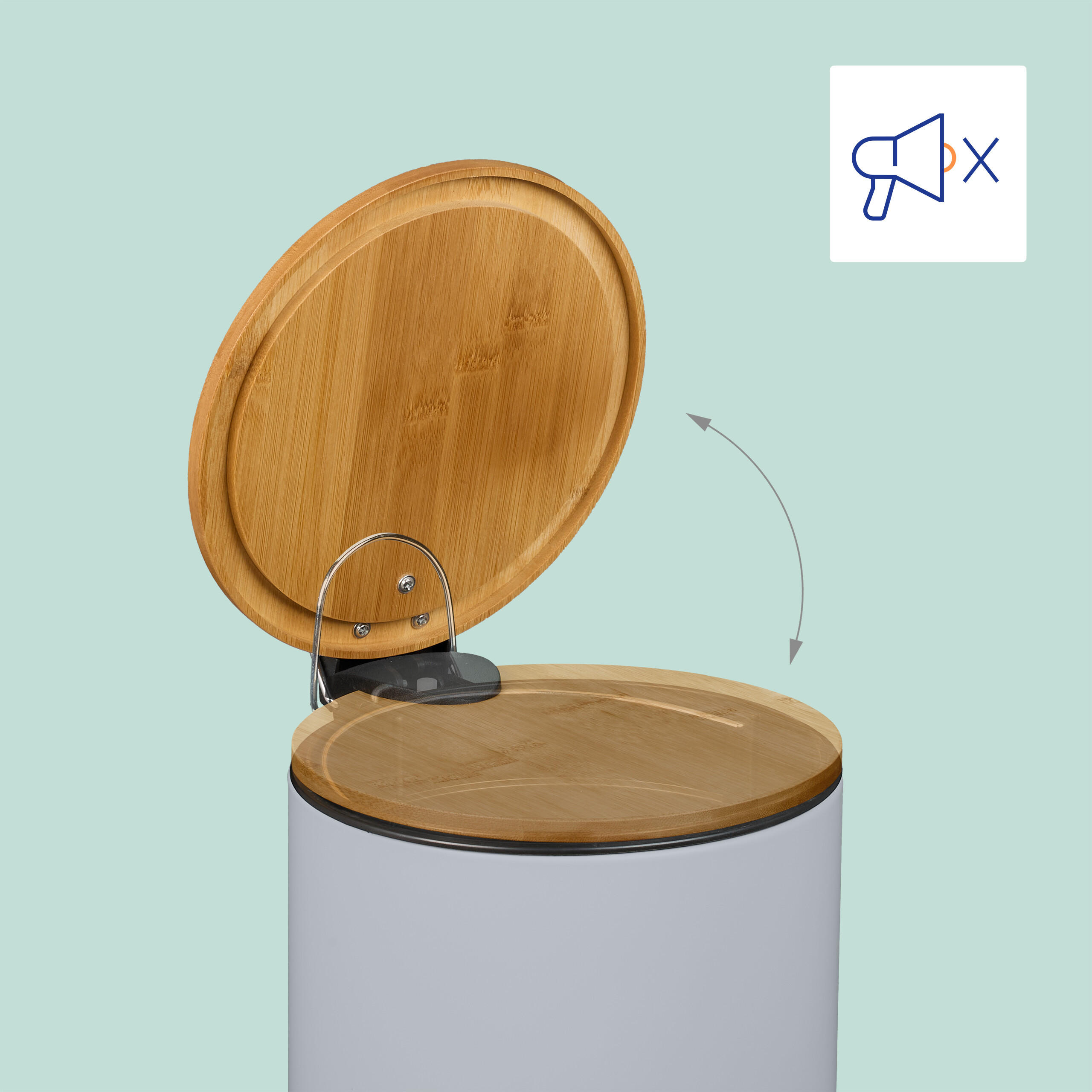KOSMETIKEIMER - Hellgrau, Holz/Kunststoff (20.5/26/25cm) - Relaxdays
