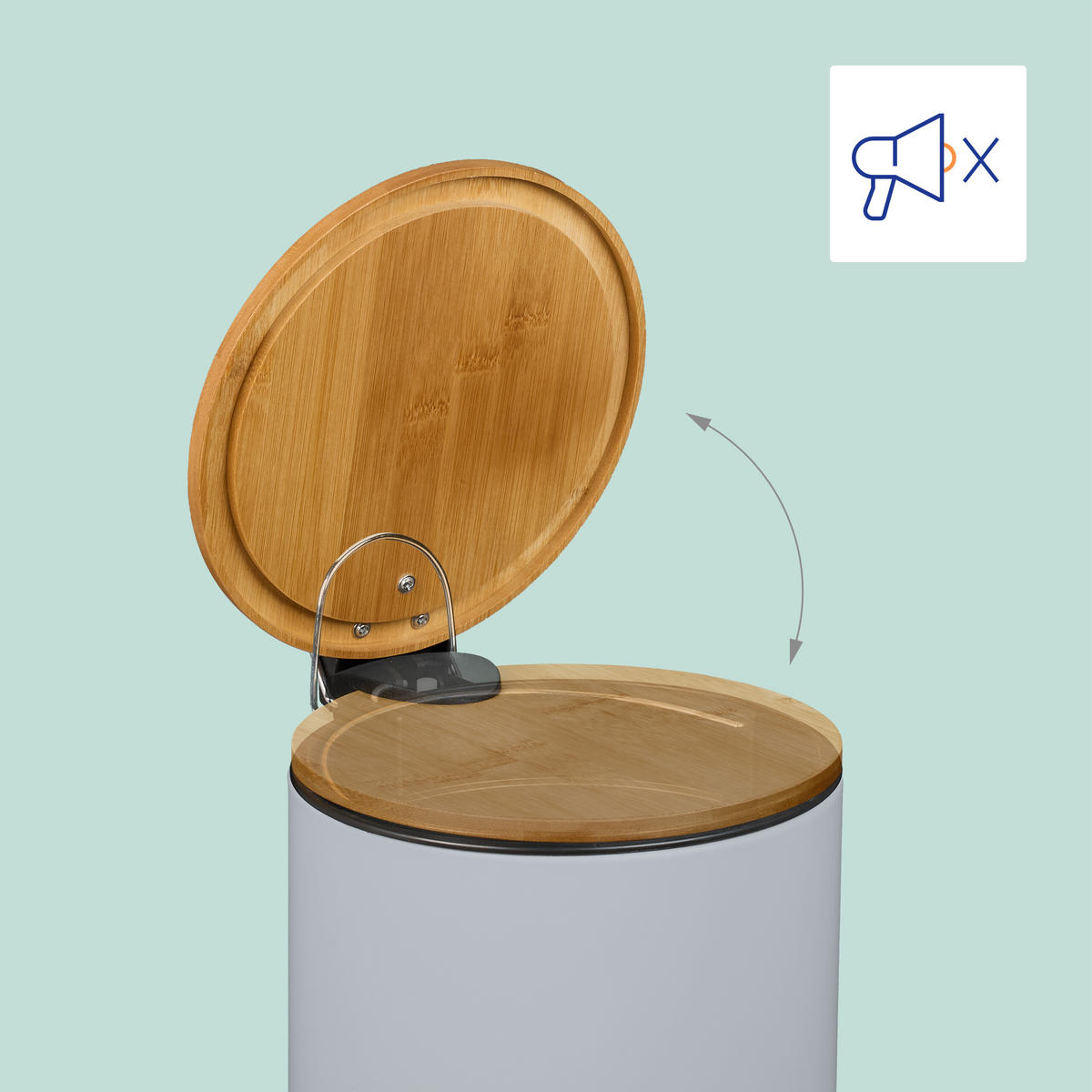 KOSMETIKEIMER - Hellgrau, Holz/Kunststoff (20.5/26/25cm) - Relaxdays