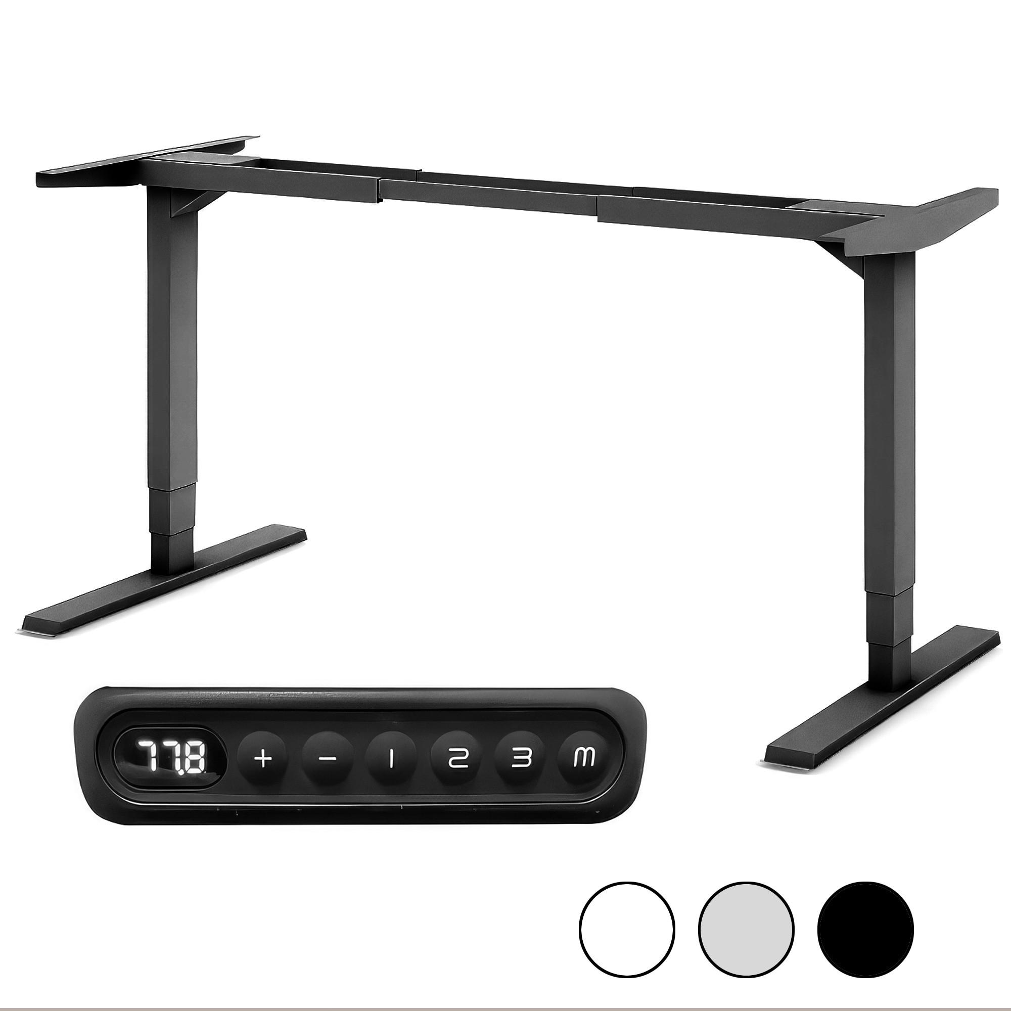 SCHREIBTISCHGESTELL Elektrisch höhenverstellbares Schreibtischgestell /62-127cm Schwarz - Schwarz, Metall (117/25/23cm) - ASSMANN