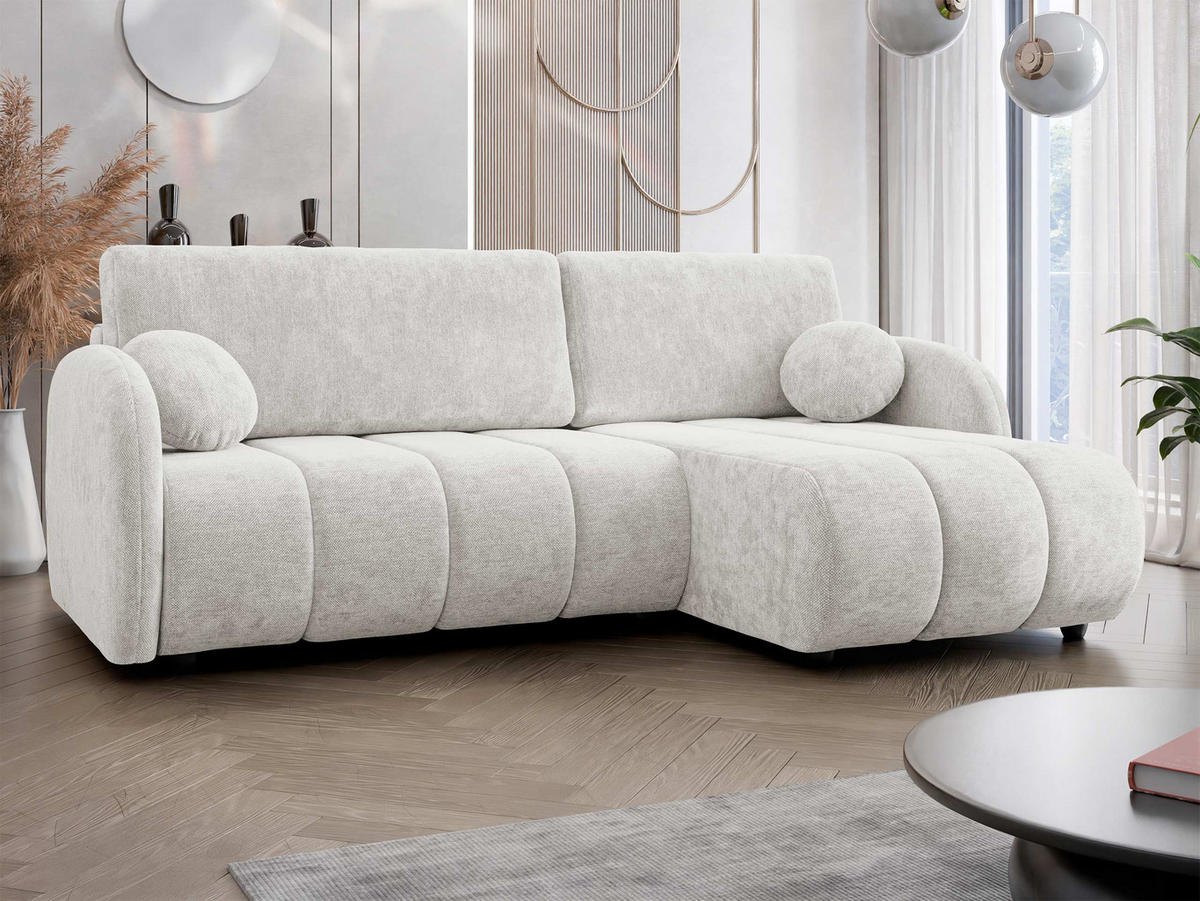 ECKSOFA Zara 2rLC - Schwarz/Naturfarben, Holz/Kunststoff (233/160cm) - MIRJAN24