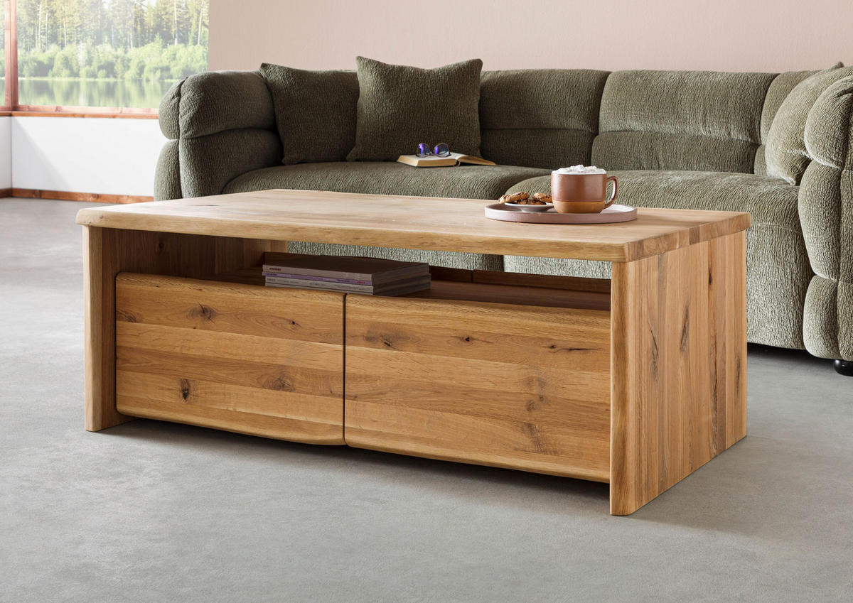 COUCHTISCH Wildeiche 120x45x70 natur geölt PURE OAK #118 - Braun, Holz (120/45/70cm) - Massivmoebel24