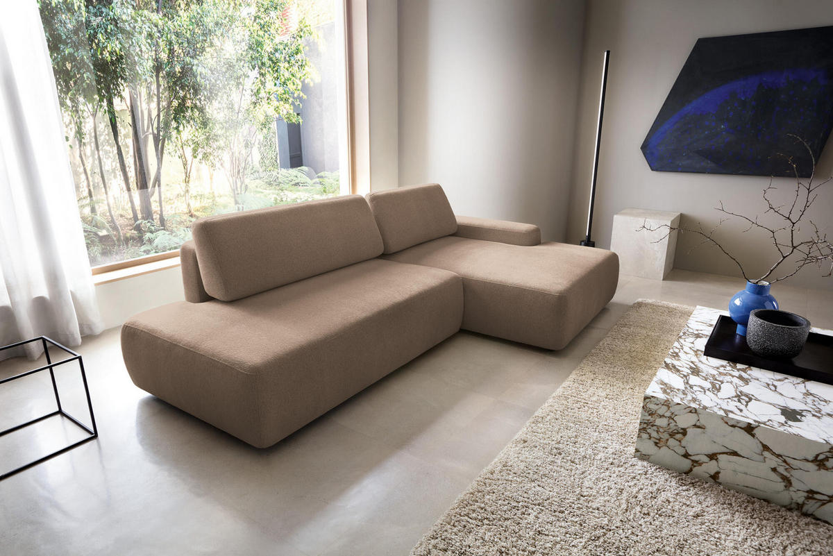 ECKSOFA BOULI Braun 276x164x82 cm - Braun, Textil (276/164cm) - FURNLUX