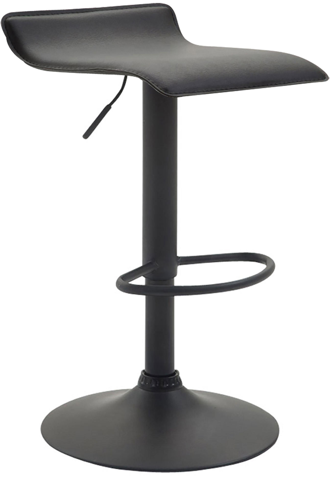 BARHOCKER Lederlook schwarz - Schwarz, Textil/Metall (36/63/39cm) - CLP