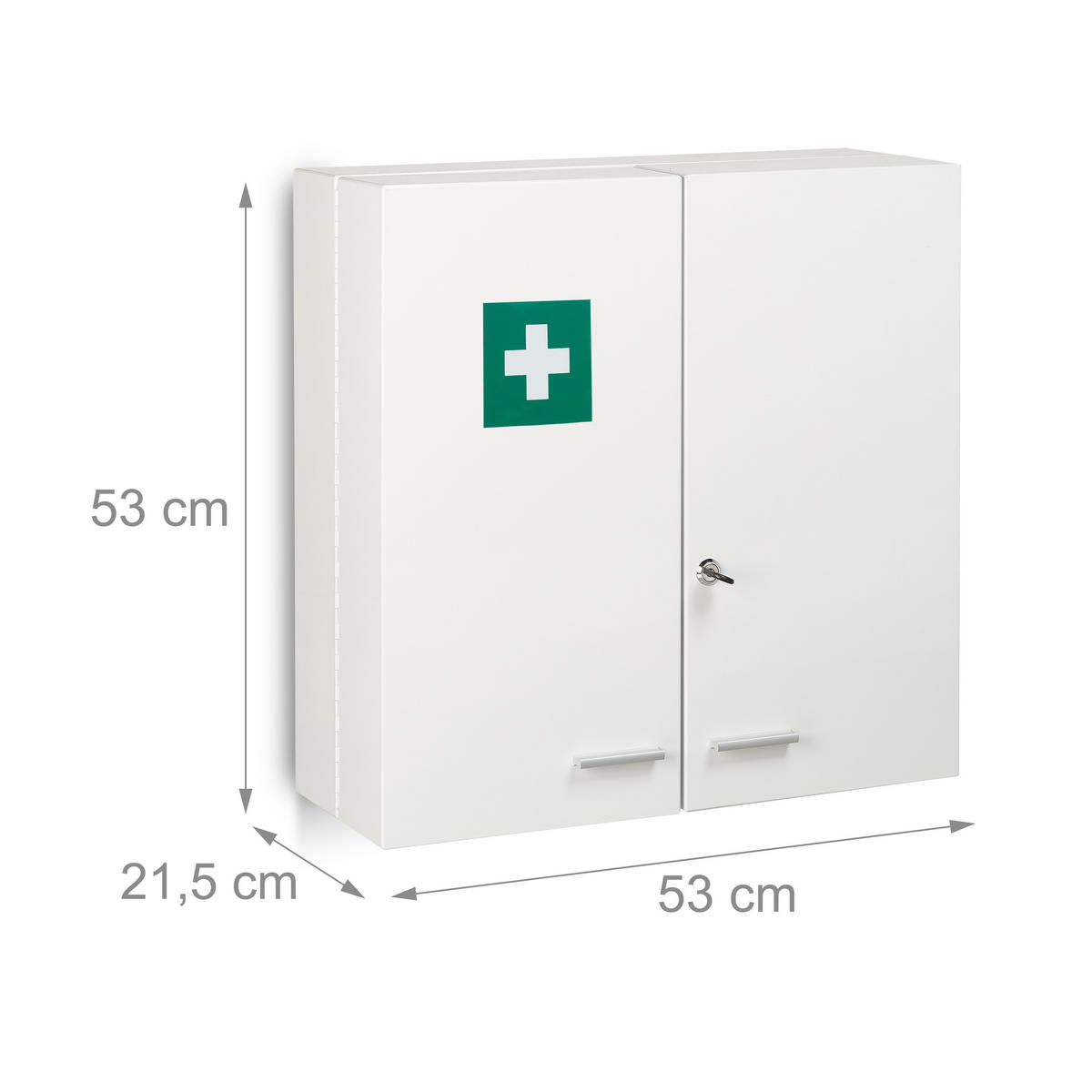 LÉKARNA - bílá, kov (53/53/21.5cm) - Relaxdays