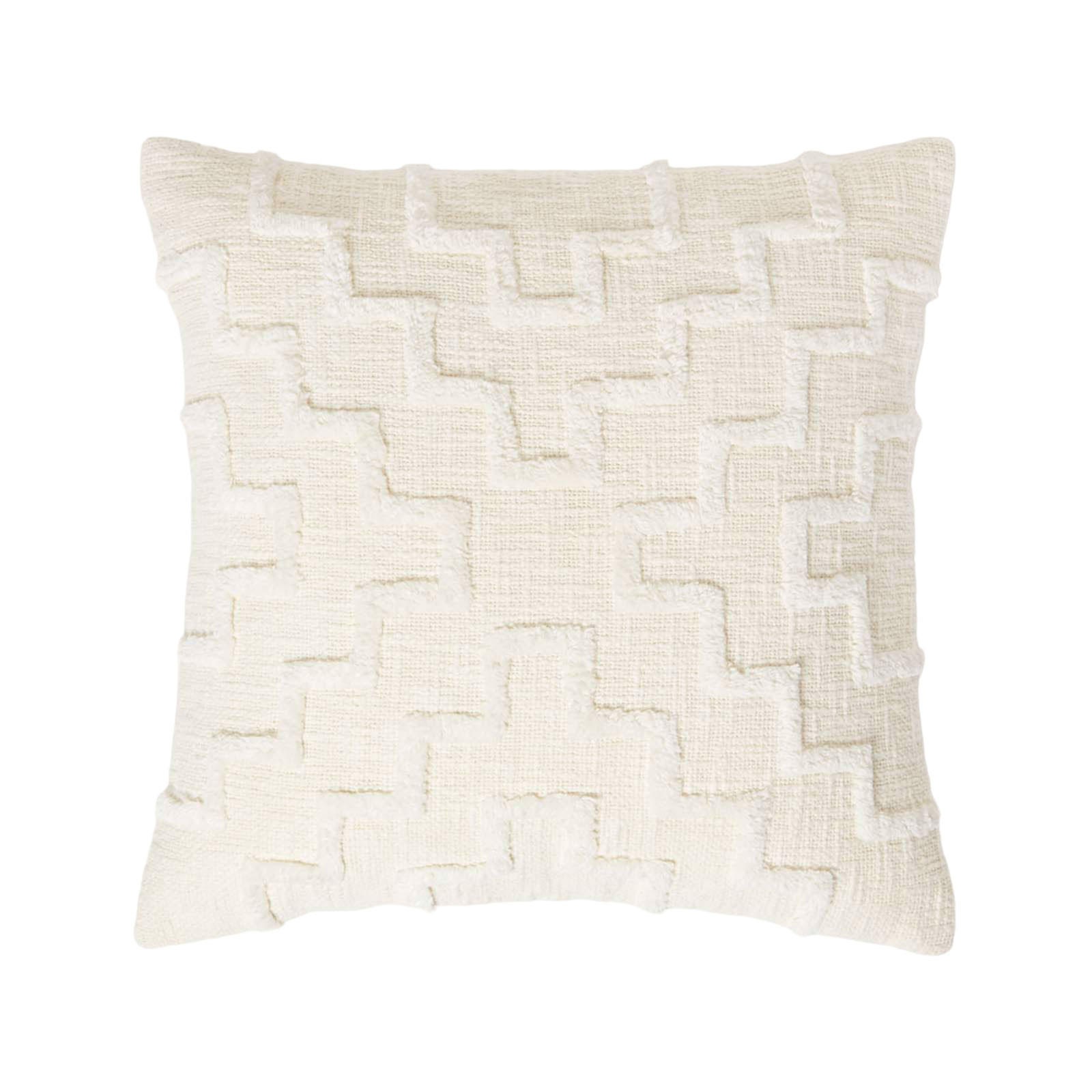 DEKOKISSEN Tufted creme 45/45 cm geometrisch - Creme, Textil (45/45cm) - Homescapes