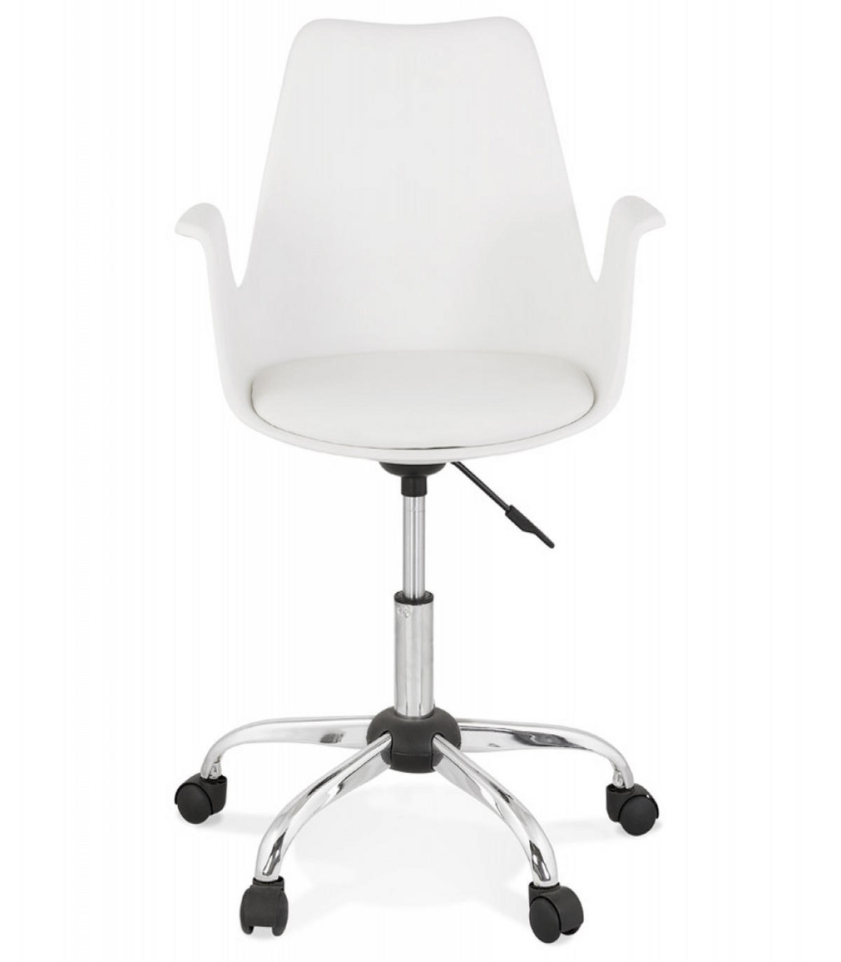 BÜROSTUHL mit Armlehnen aus Kunststoff und Rollen TRIP, Weiß 58x58x22,3 cm - Chromfarben/Weiß, Kunststoff/Metall (58/22/58cm) - KADIMA DESIGN