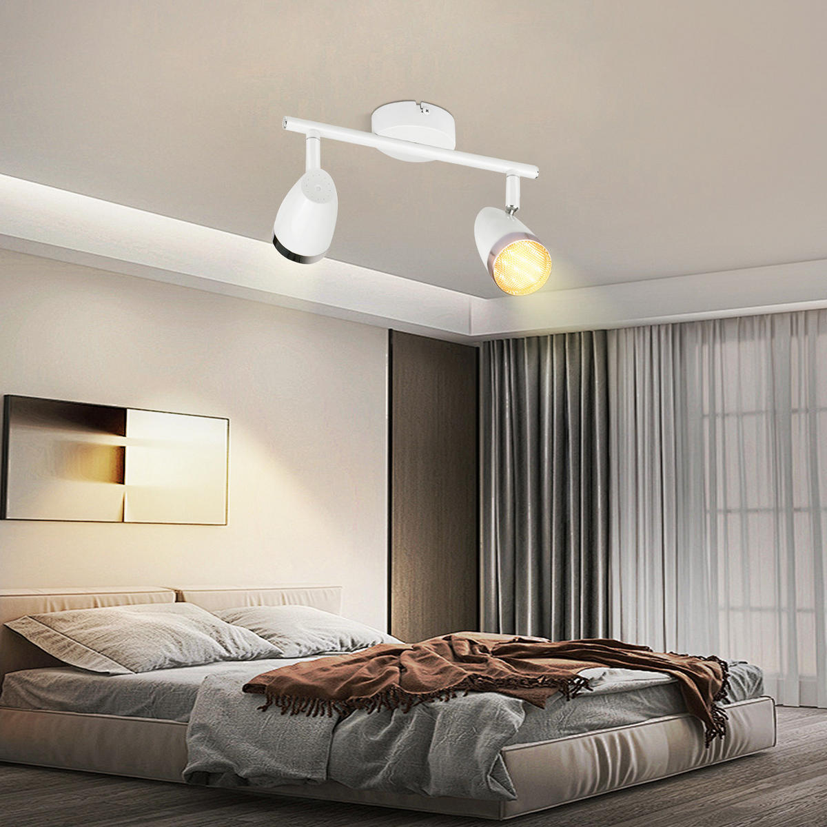 DECKENSTRAHLER Glorlicht 15.5/5.6/25 cm - Weiß, Kunststoff (25/15.5/5.6cm) - ZMH