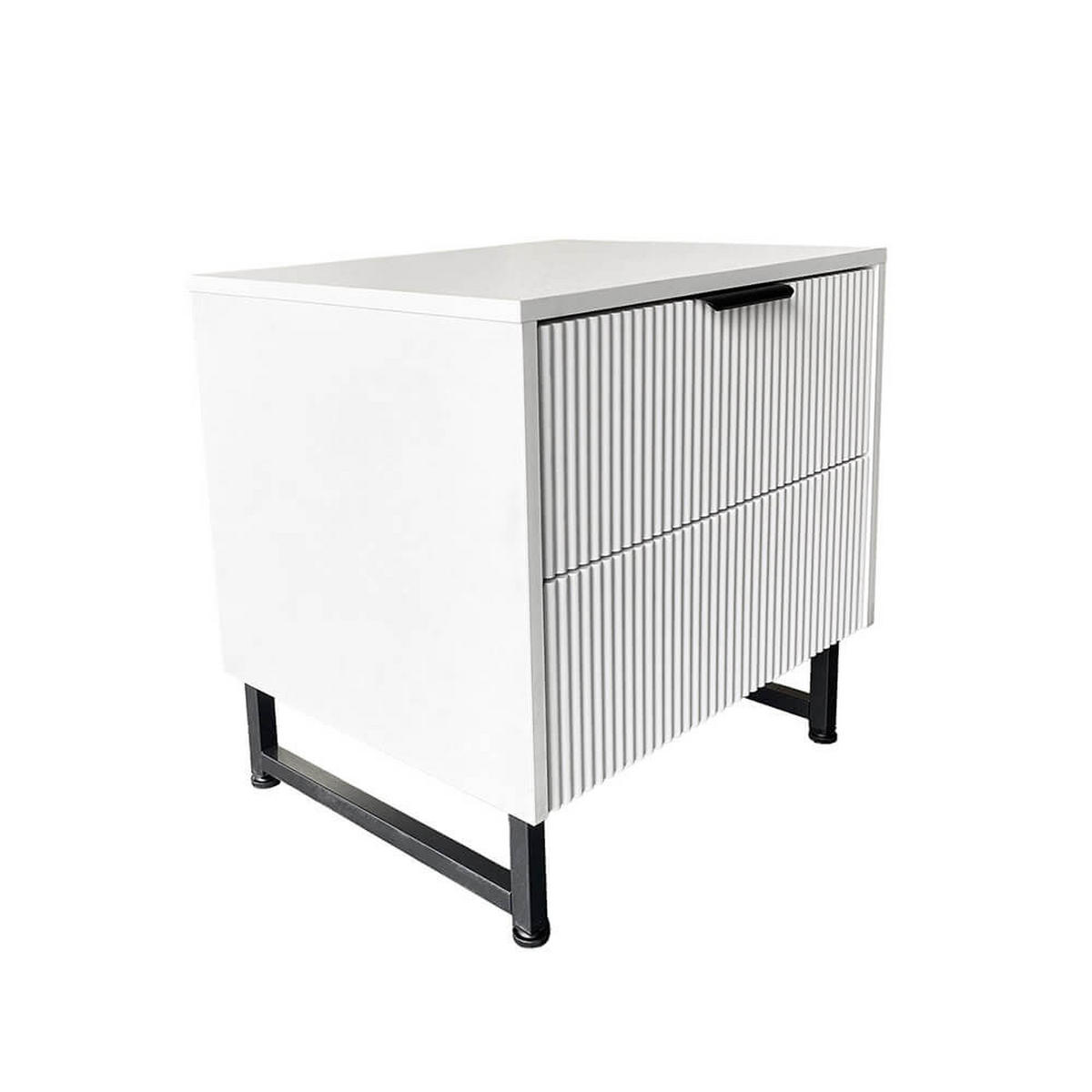 NACHTTISCH NYLA Weiß - 45 x 61 cm - Weiß, Holzwerkstoff (45/61/39cm) - Home Deluxe