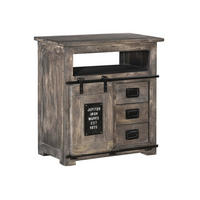 KOMMODE Mango 80x45x85 grau lackiert RAILWAY #210 - Grau, Holz (80/85/45cm) - Massivmoebel24