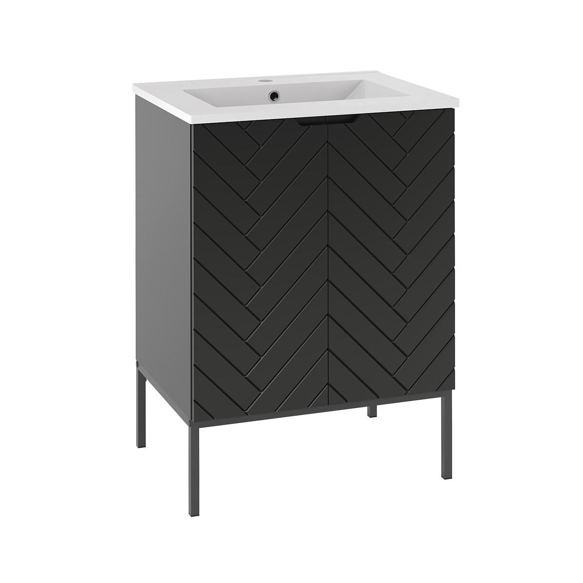 WASCHTISCH 60cm Daria Schwarz - Schwarz, Holzwerkstoff (60/84/45.8cm) - Petits-meubles