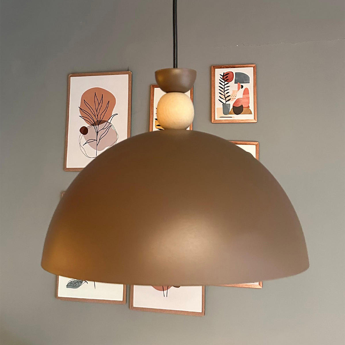 PENDELLEUCHTE Yimpi - Braun, Metall (30/30/25cm) - Bamyum