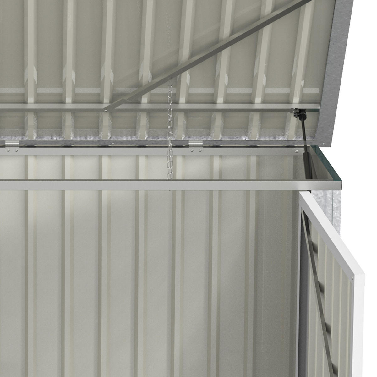 MÜLLTONNENBOX Gerätebox Müllbox für 2 Mülltonnen abschließbar Stahl Grün - Grün, Metall (104.5/128.5/178.5cm) - Outsunny