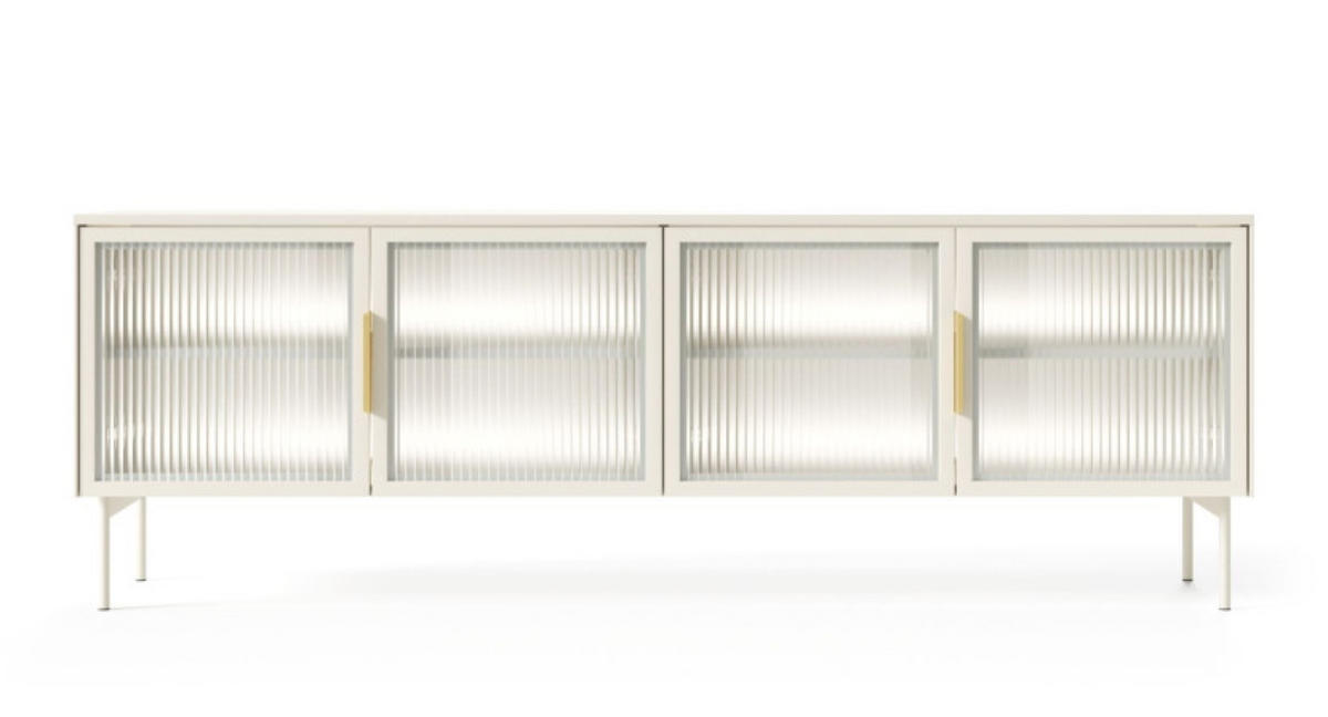 TV-SCHRANK Kaschmir LUMIN 4D LED Mit Metallgestell - Kaschmir/Beige, Holzwerkstoff (181.3/61.3/39.3cm) - Sepro Meble