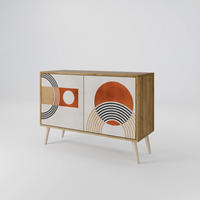 SIDEBOARD SPACE AROUND, Eicheneffekt, 111x42x77,5 cm, 2 Türen - Eichefarben/Buchefarben, Holzwerkstoff/Buchenholz (111/77.5/42cm) - SpaceRebels
