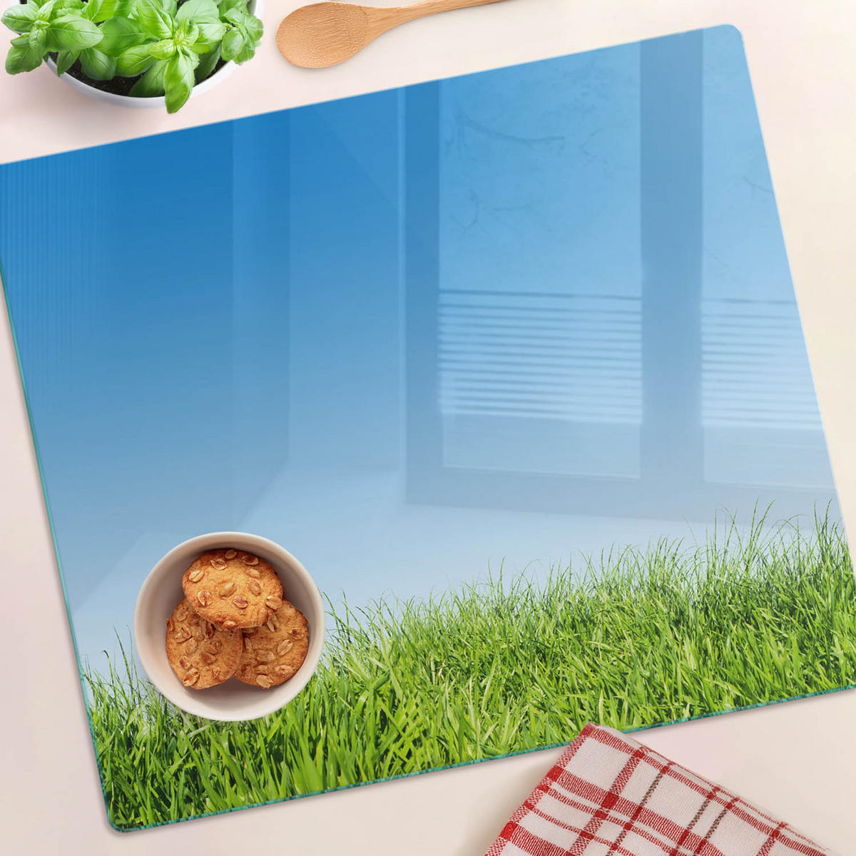 GLASPLATTE 60x52 cm Gras - Grün, Glas (60/0.4/52cm) - TULUP
