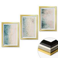 WANDBILDER 3er Set - 20x30 cm Goldrahmen - Minimalismus auf Aquarellleinwand - Goldfarben, Kunststoff (20/30cm) - ArtPrintCave