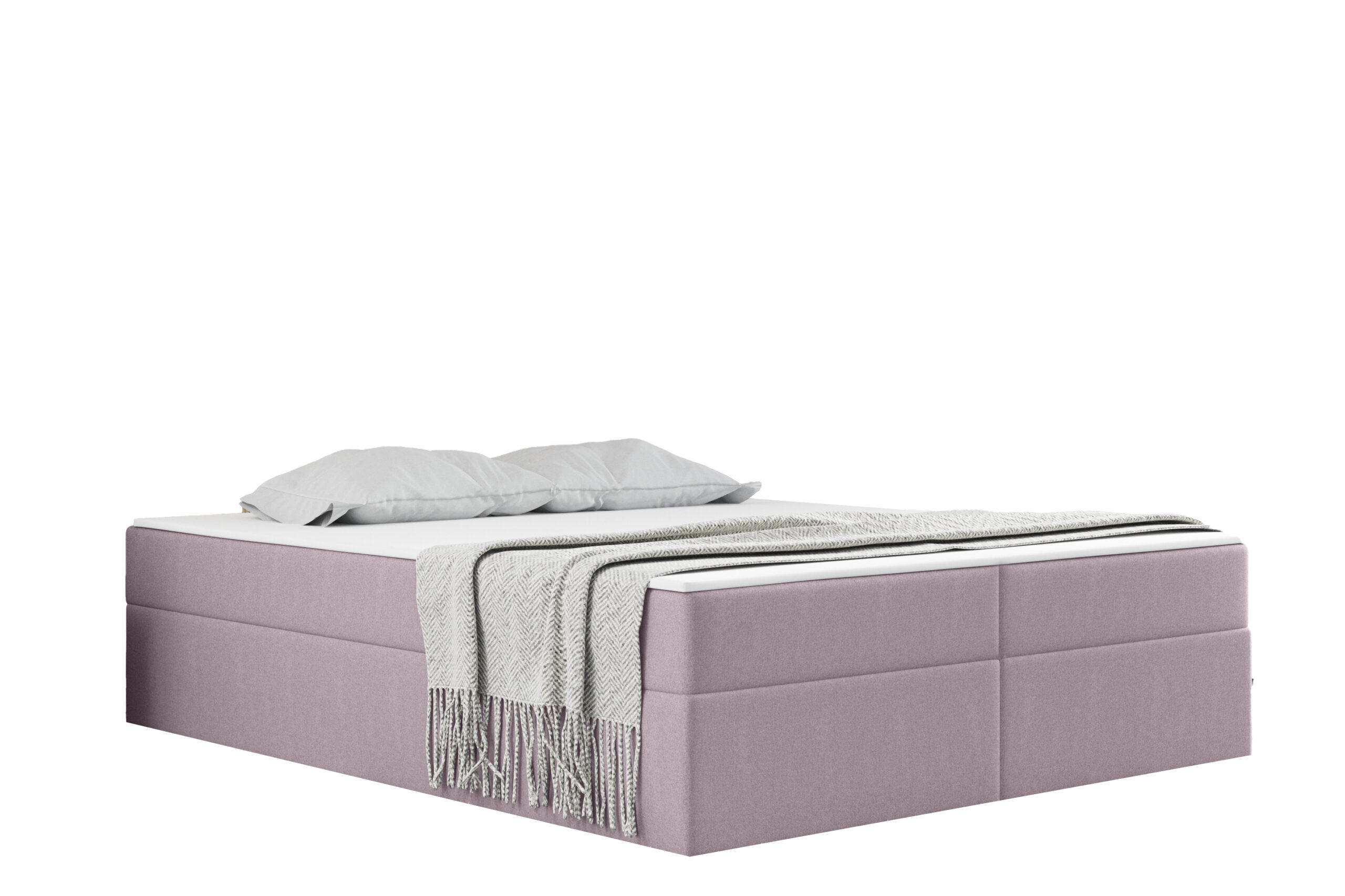 Kaiser Möbel KONTINENTÁLNÍ POSTEL s úložným prostorem, matrací a topperem Ruben Růžová 200x200 cm H2-Pocket