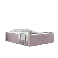 BOXBETT Mit Bettkasten Und Matratze Topper Ruben Rosa 140x200 cm H2-Pocket - Rosa, Holz/Textil (140/200cm) - Kaiser Möbel