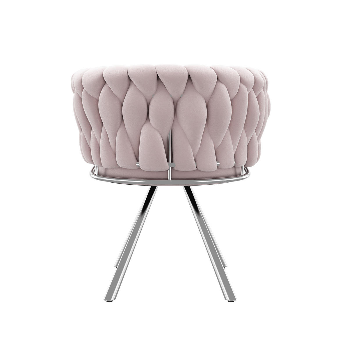 SCHMINKSTUHL drehbar Samt Pink mit Metallgestell - Pink, Metall (54/72/59cm) - Meubliv