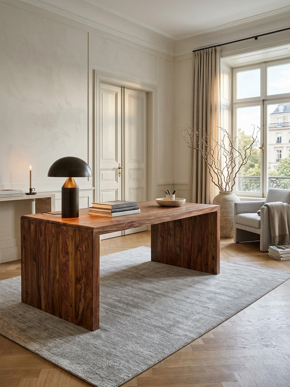 SCHREIBTISCH Massivholz Stauraum Abgerundete Ecken, Braun 200x100x76 cm - Braun, Holz (100/200/76cm) - KADIMA DESIGN