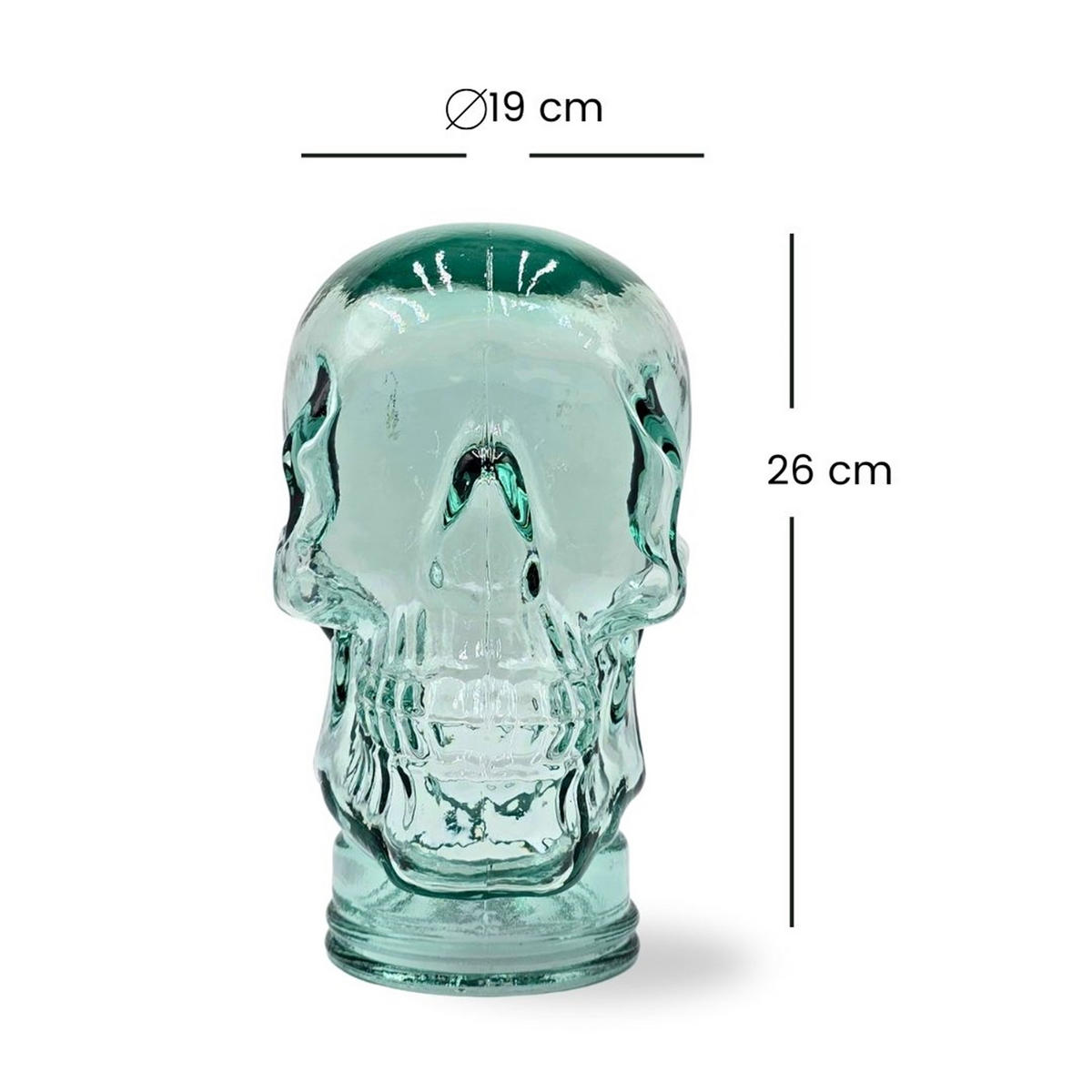 KOPFHÖRERSTÄNDER TOTENKOPF Glas T01 klar - Transparent, Glas (19/26/19cm) - DESIGN DELIGHTS