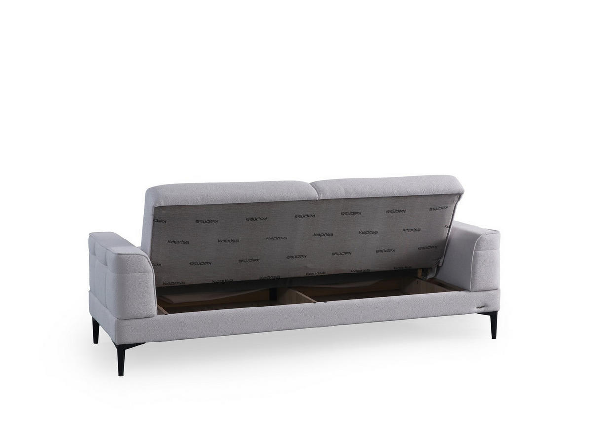 SOFA Maja 2-Sitzer Bouclé Grau - Grau, Kunststoff/Textil (180/85/90cm)