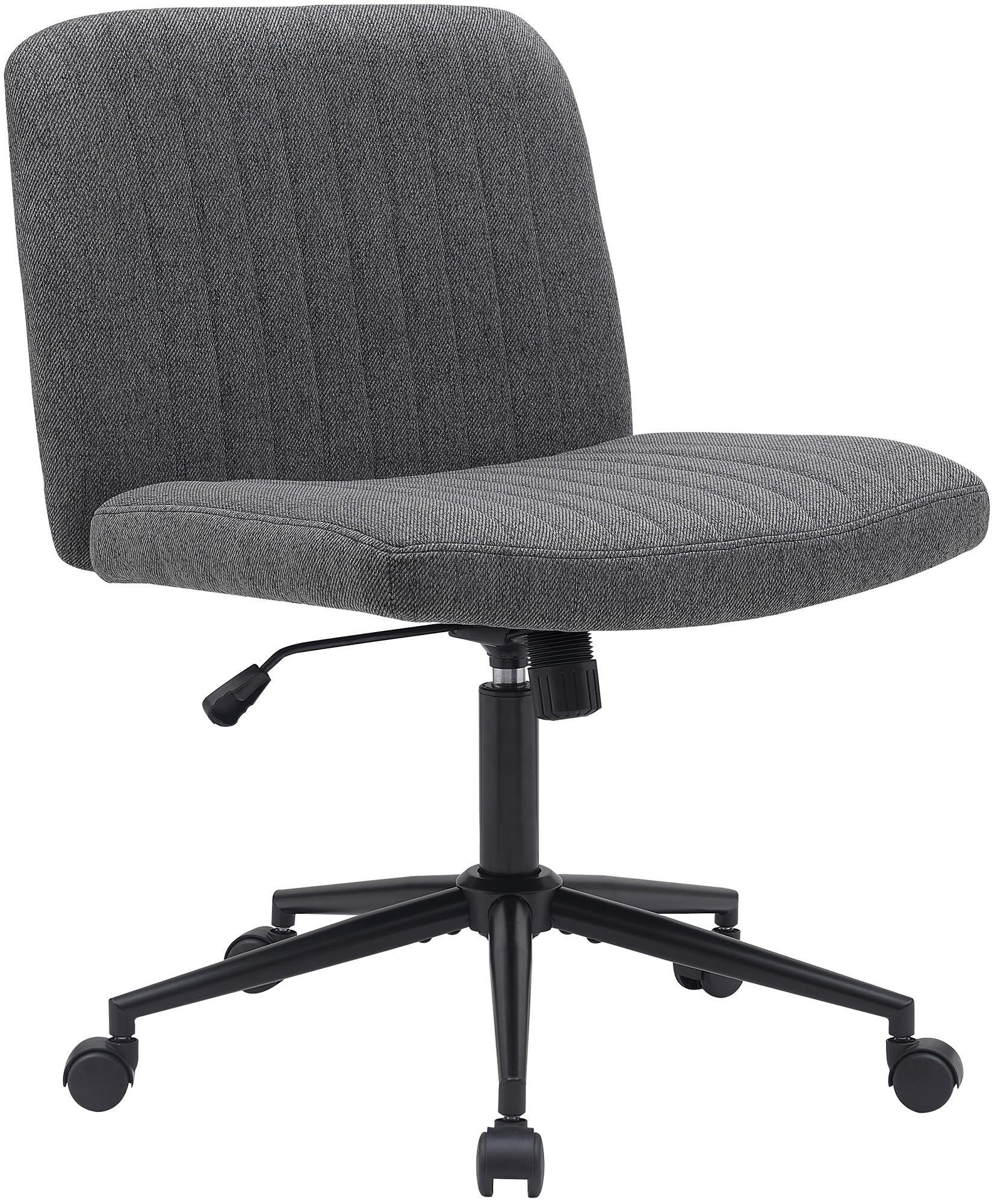DREHSTUHL Stoff dunkelgrau - Dunkelgrau/Schwarz, Textil/Metall (62/86/65cm) - CLP