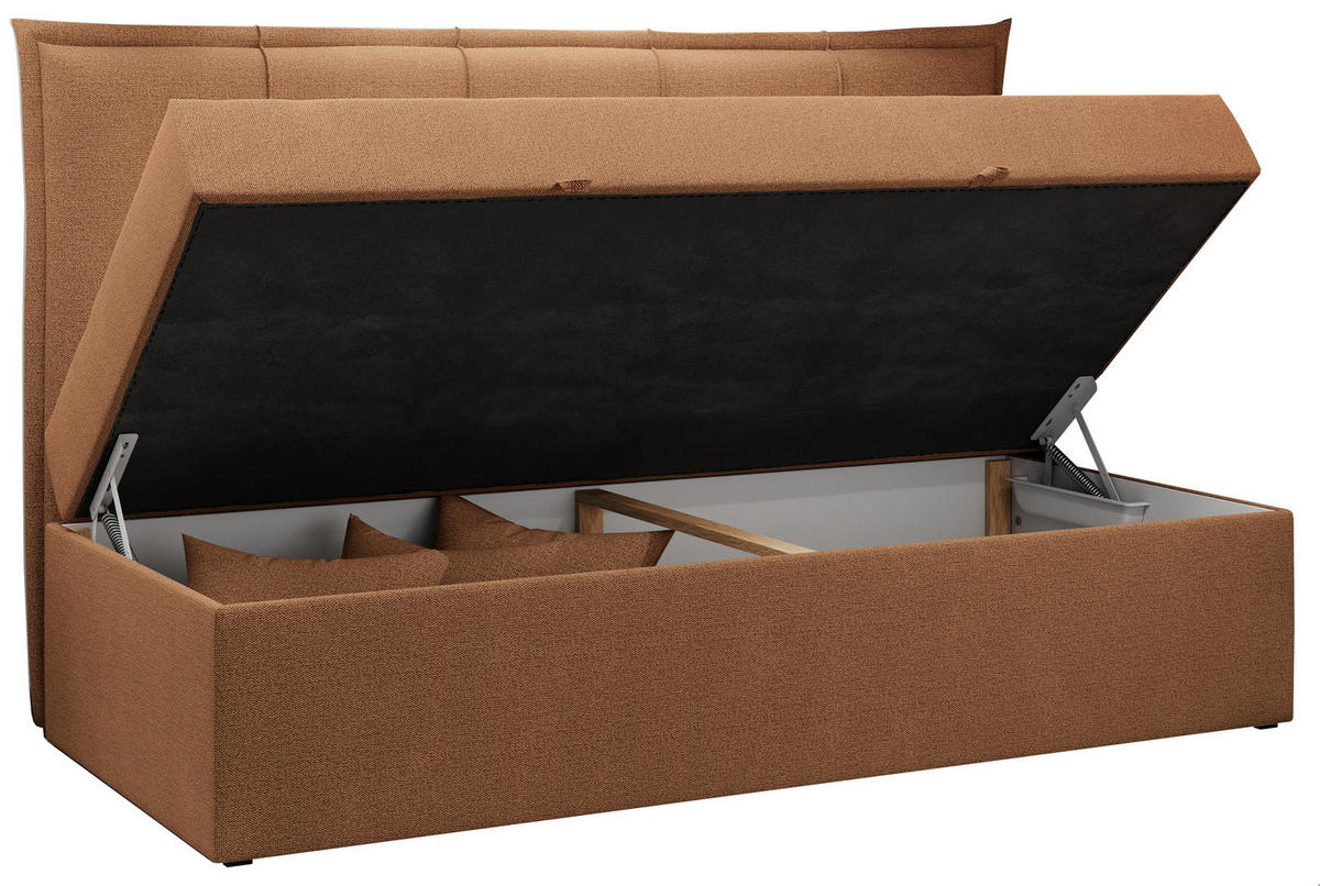 BOXBETT BANCO 90/200 Orange Struktur - H3 - Orange, Holz/Textil (90/200cm) - MKS