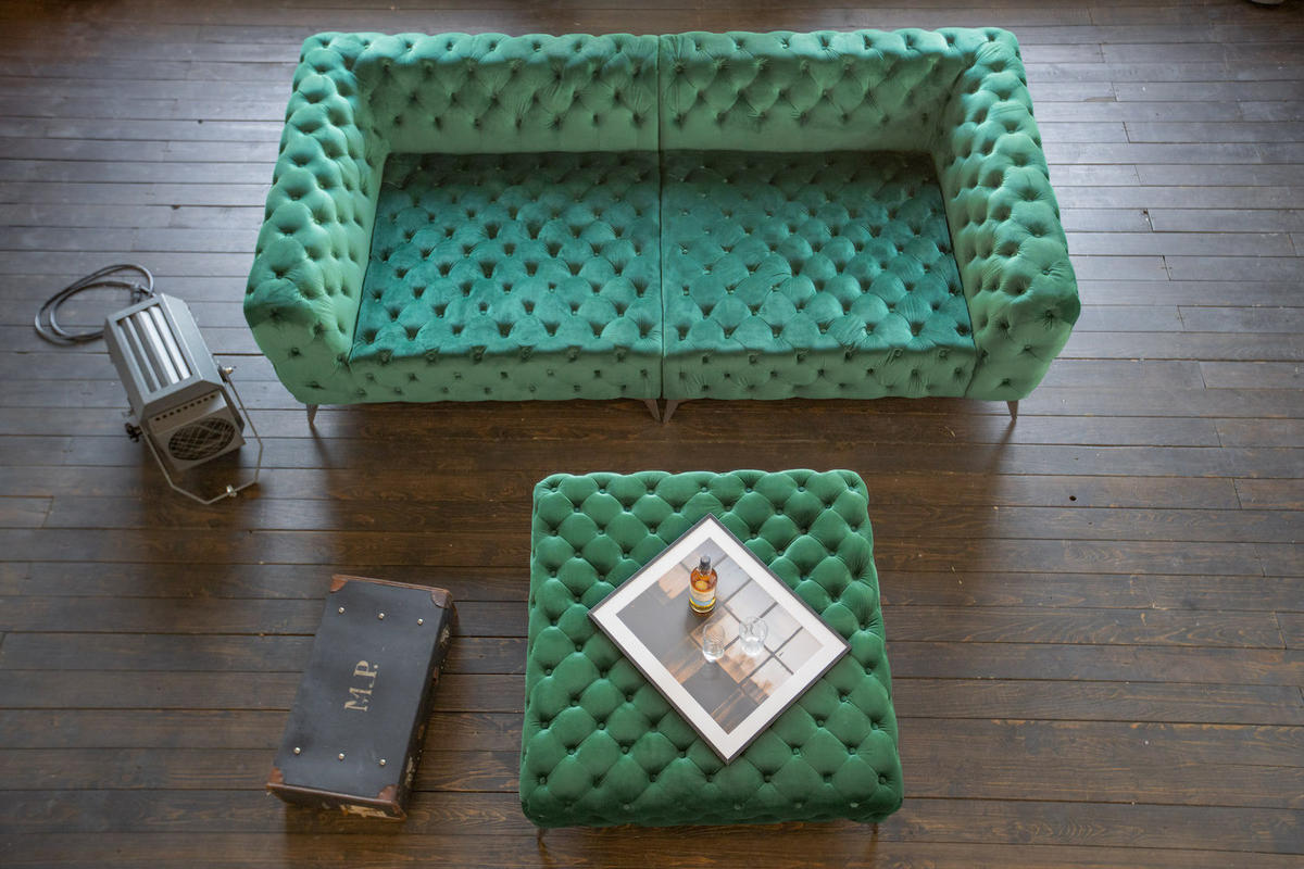 BIG SOFA NARLA Grün Velvet - Silberfarben/Grün, Textil (280/70/140cm) - KAWOLA