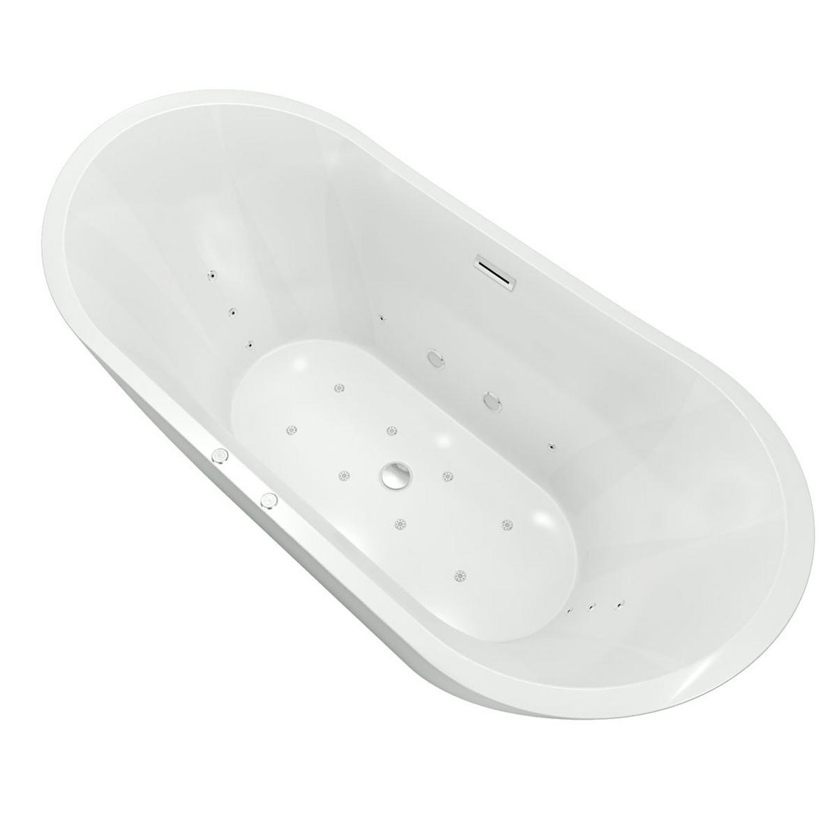 WHIRLPOOL freistehend F23 180x92cm - Weiß, Glas/Kunststoff (80/72/180cm) - AcquaVapore by Sandra Jentho