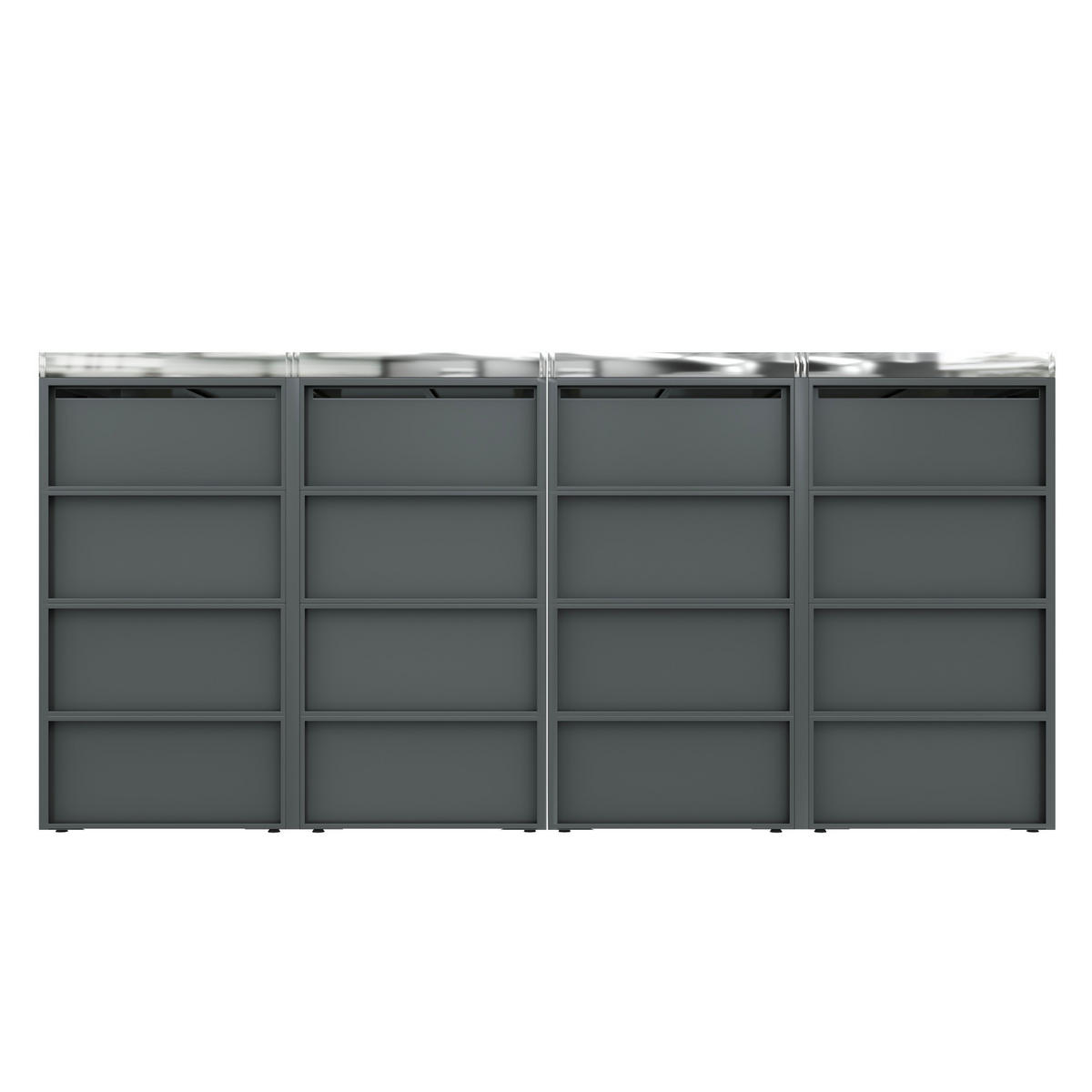 MÜLLTONNENBOX Mit Pflanztrog Holzoptik/Grau - Braun, Metall (132/124.5/80cm) - ComfortXL