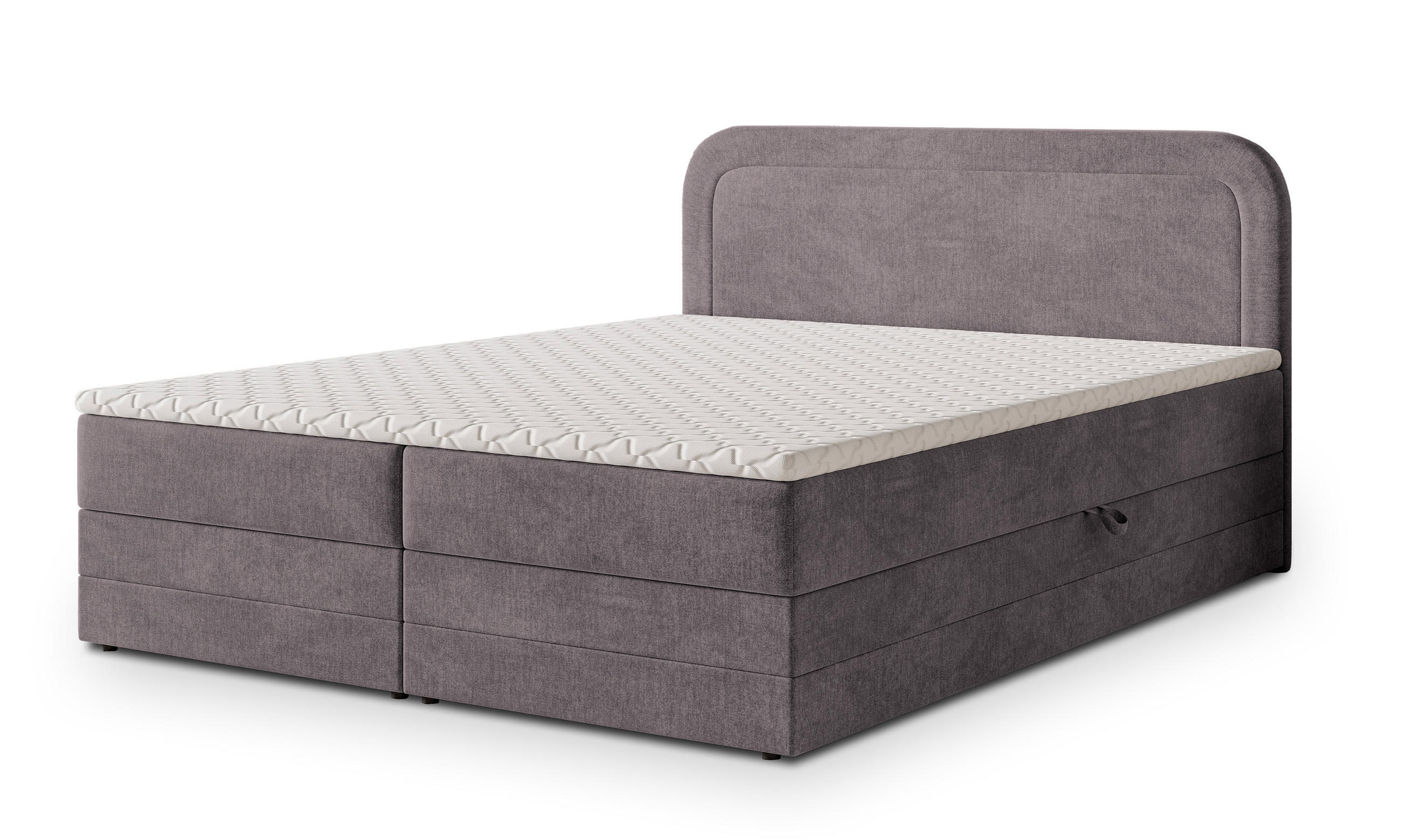 BOXBETT ARMEL 160x200 cm mit Matratze und Topper - Lila - Lila, Holz (160/200cm) - MASSENO
