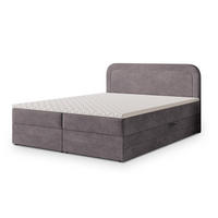 BOXBETT ARMEL 140x200 cm mit Matratze und Topper - Lila - Lila, Holz (140/200cm) - MASSENO