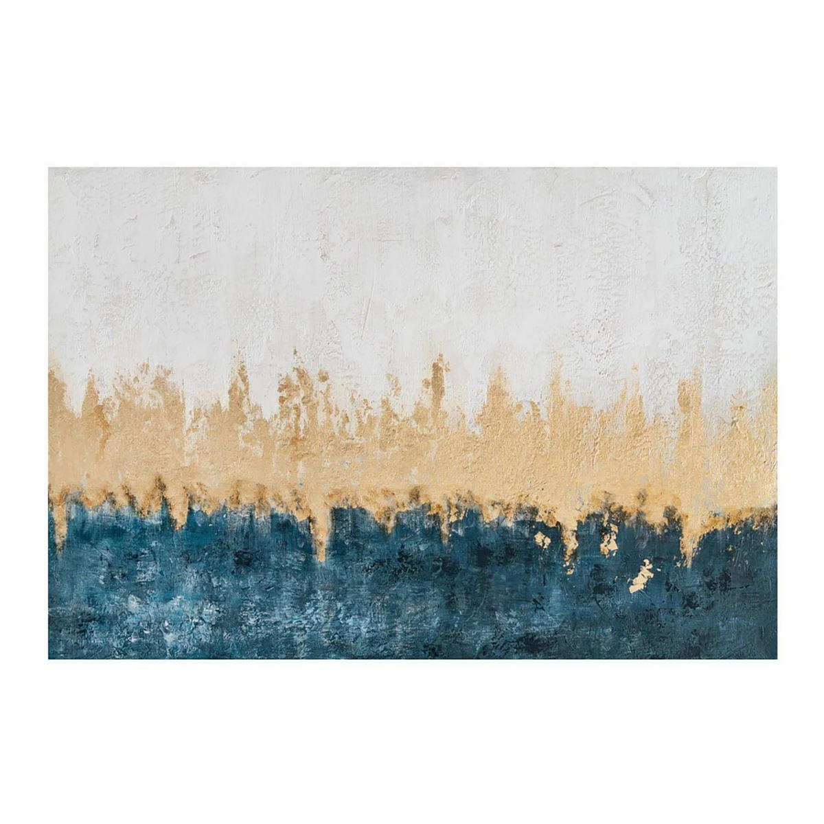 ACRYLBILD HANDGEMALT 90/60 cm - Türkis/Weiß, Holz/Textil (90/60cm) - KUNSTLOFT