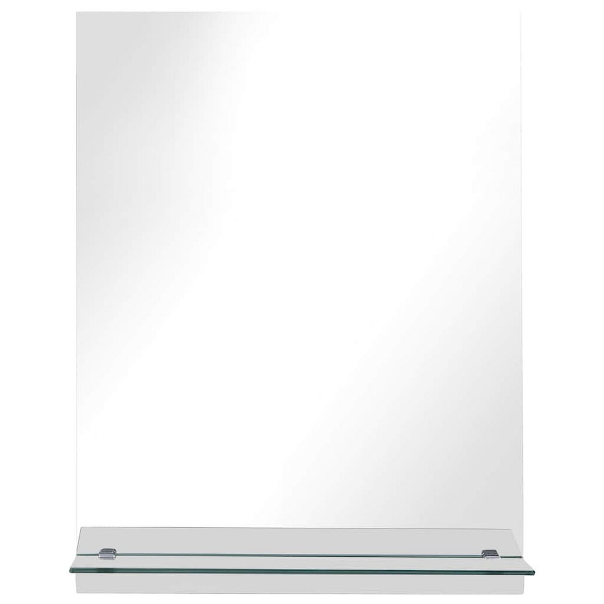 WANDSPIEGEL mit Regal 20×40 cm Hartglas - Silberfarben, Glas (20/40/10cm) - furnicato