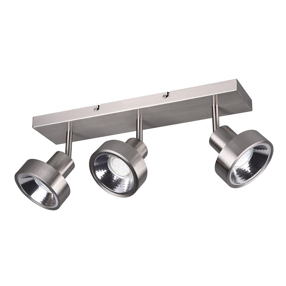 LED DECKENLEUCHTE Metall Silber 3-flammig - Silberfarben, Metall (44/16/19cm)