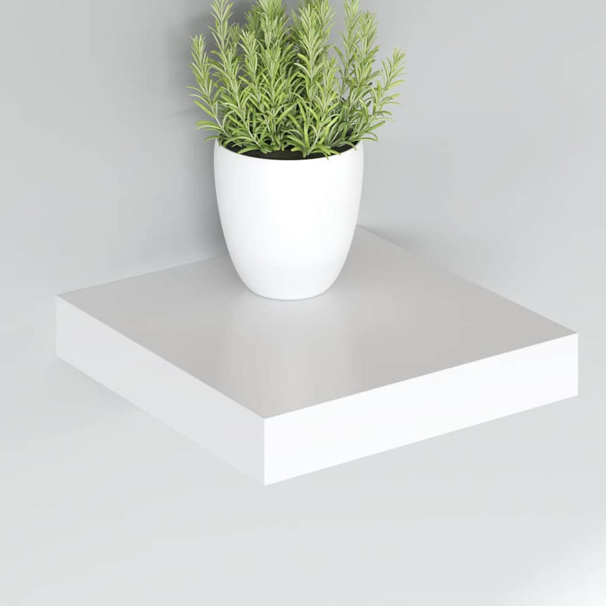SCHWEBEREGALE 2er Set Weiss 23/23.5/3.8 Cm Mdf - Weiß, Holzwerkstoff (23.5/3.8/23.5cm) - vidaXL