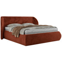 POLSTERBETT CAELA CLASSIC 180/200 - Orange Plüsch - ohne Matratze - Orange, Textil (180/200cm) - MKS