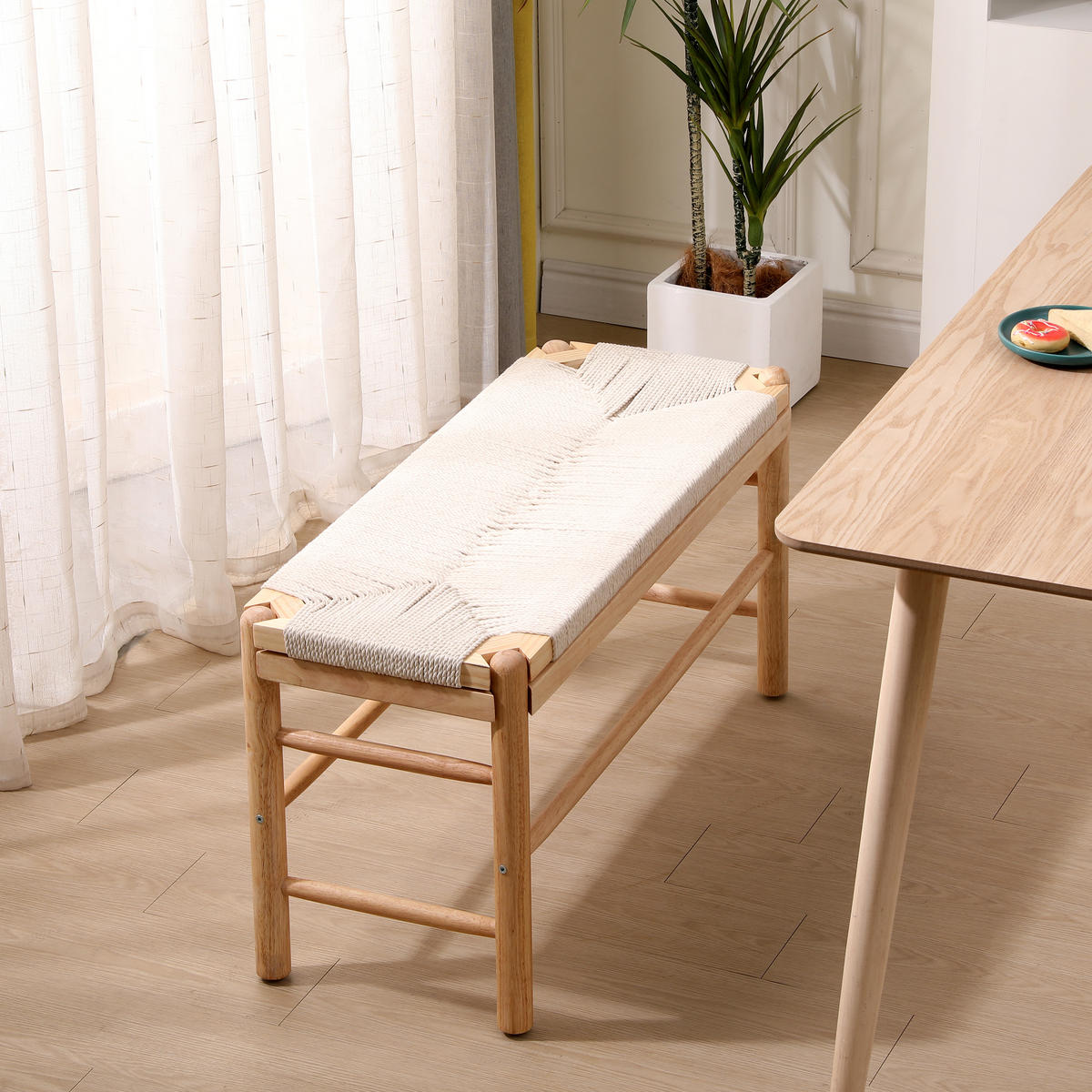 SITZBANK Seil Braun - Braun, Holz (91/45.5/35cm) - Nordlys