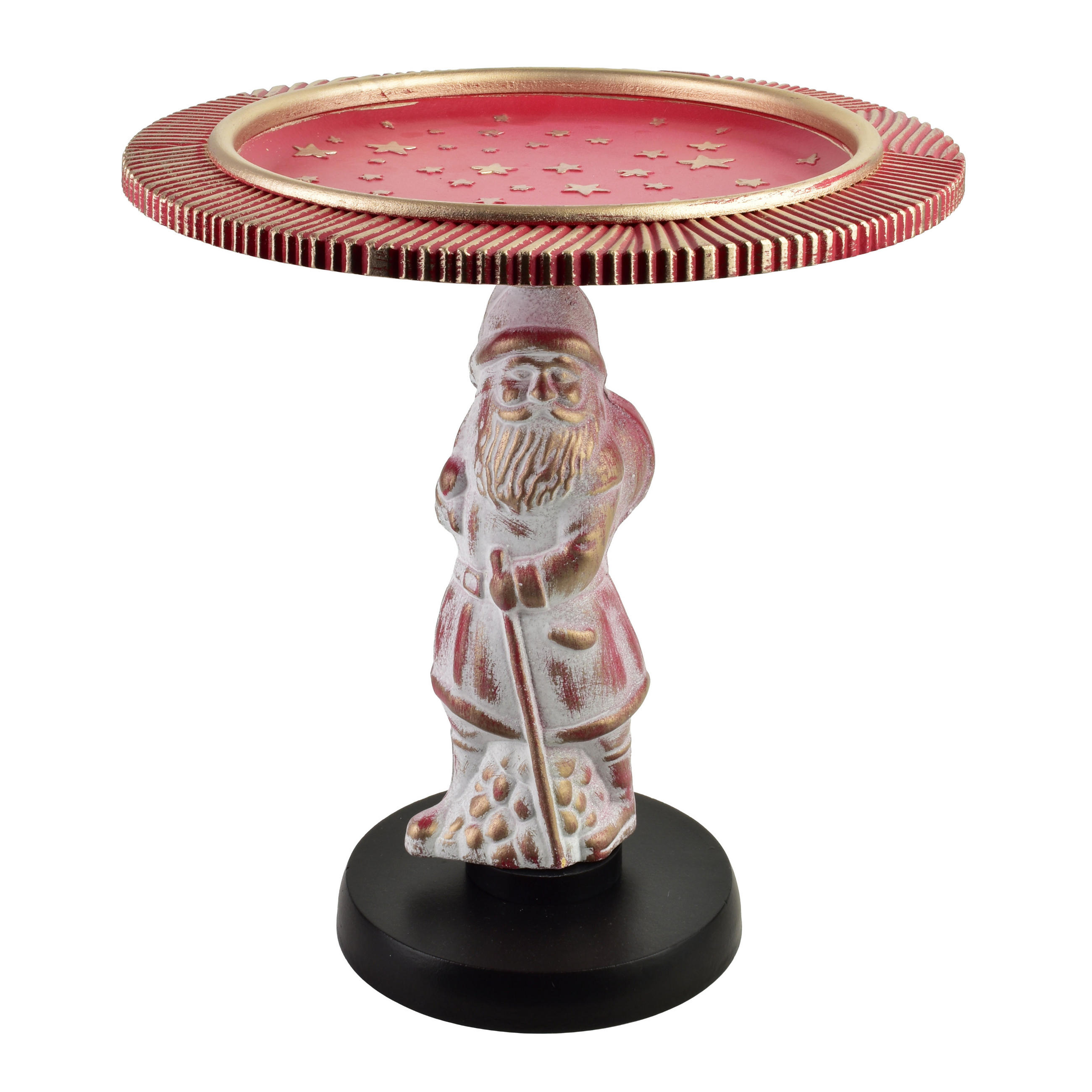 TORTENPLATTE Santa Lila Rot 38x38x40 cm Holz - Rot, Holz (38/40/38cm) - Mondex