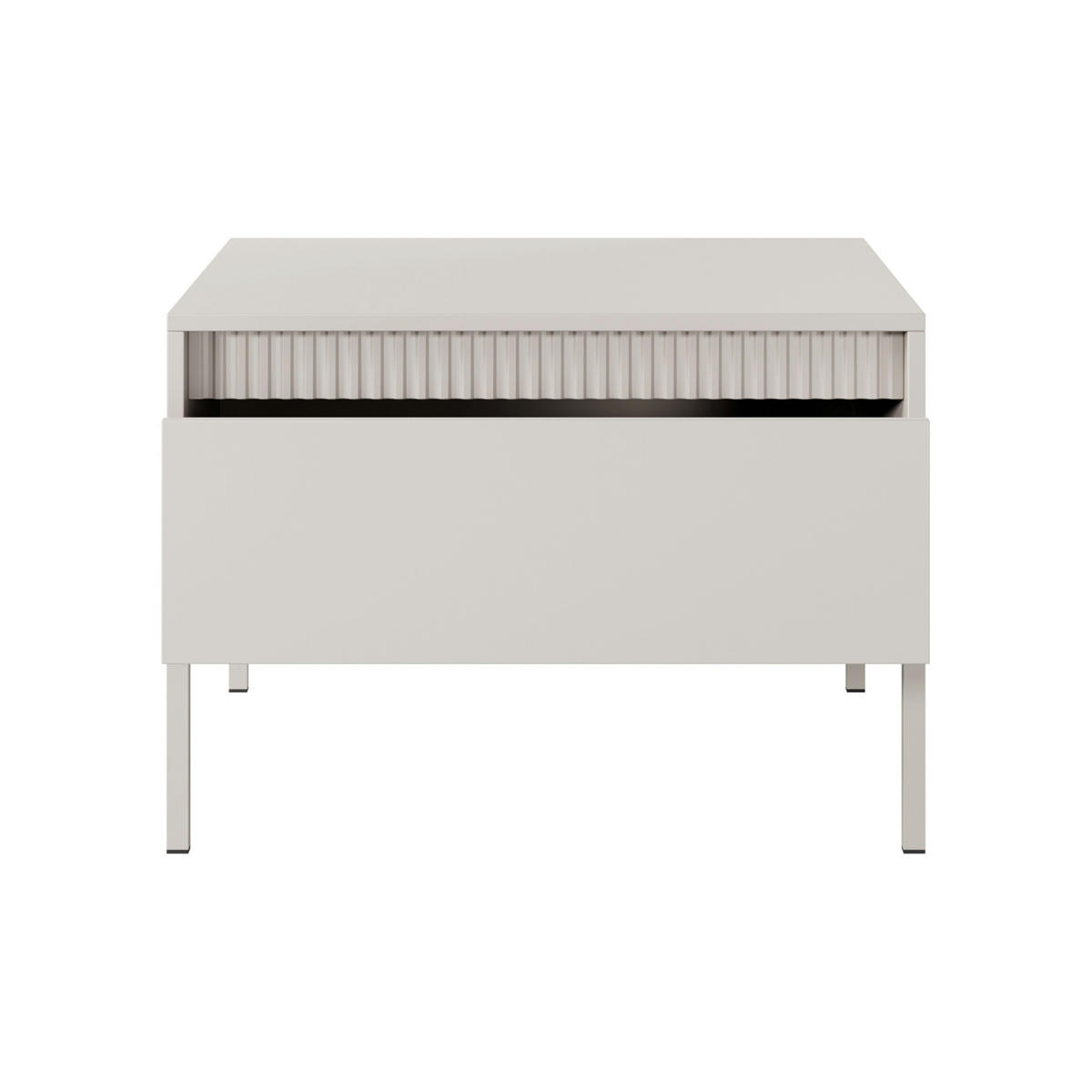 COUCHTISCH SELBU STO1 Reliefierte Fronten aus MDF-Platte Beige Beige - Beige, Holzwerkstoff (68/68/49cm) - Komodee