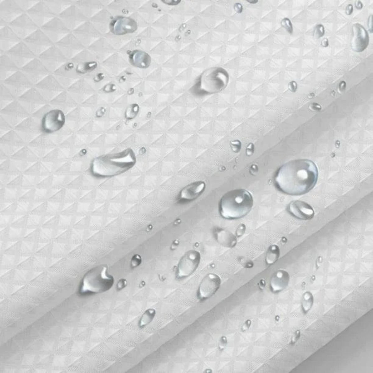 DUSCHVORHANG strukturiert Waffelstruktur robust fürs Badezimmer 72 x 72 cm - Weiß, Textil (72/72cm) - MCBOSON