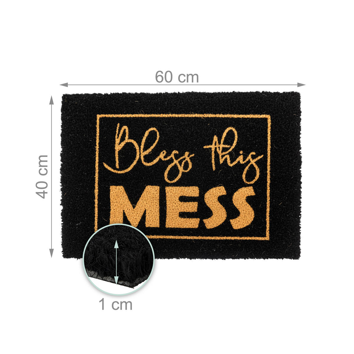 ROHOŽ - černá, textil/plast (60/40cm) - Relaxdays