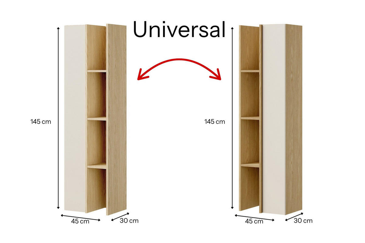 HÄNGEREGAL VELORA 40/145/30 cm in Frühlingseiche / Macadamia - Beige, Holzwerkstoff (40/145/30cm) - Deine Möbel 24