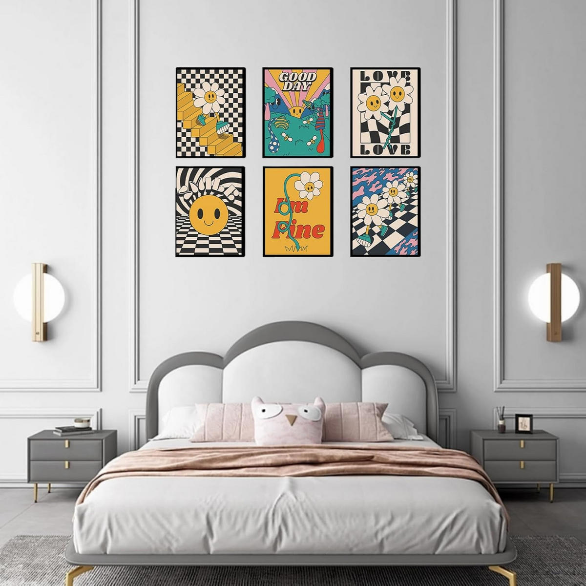 WANDDEKO Cartoon 21x29,7cm 6-teilig Set，rahmenlos - Orange, Textil (30/1cm) - Authentics