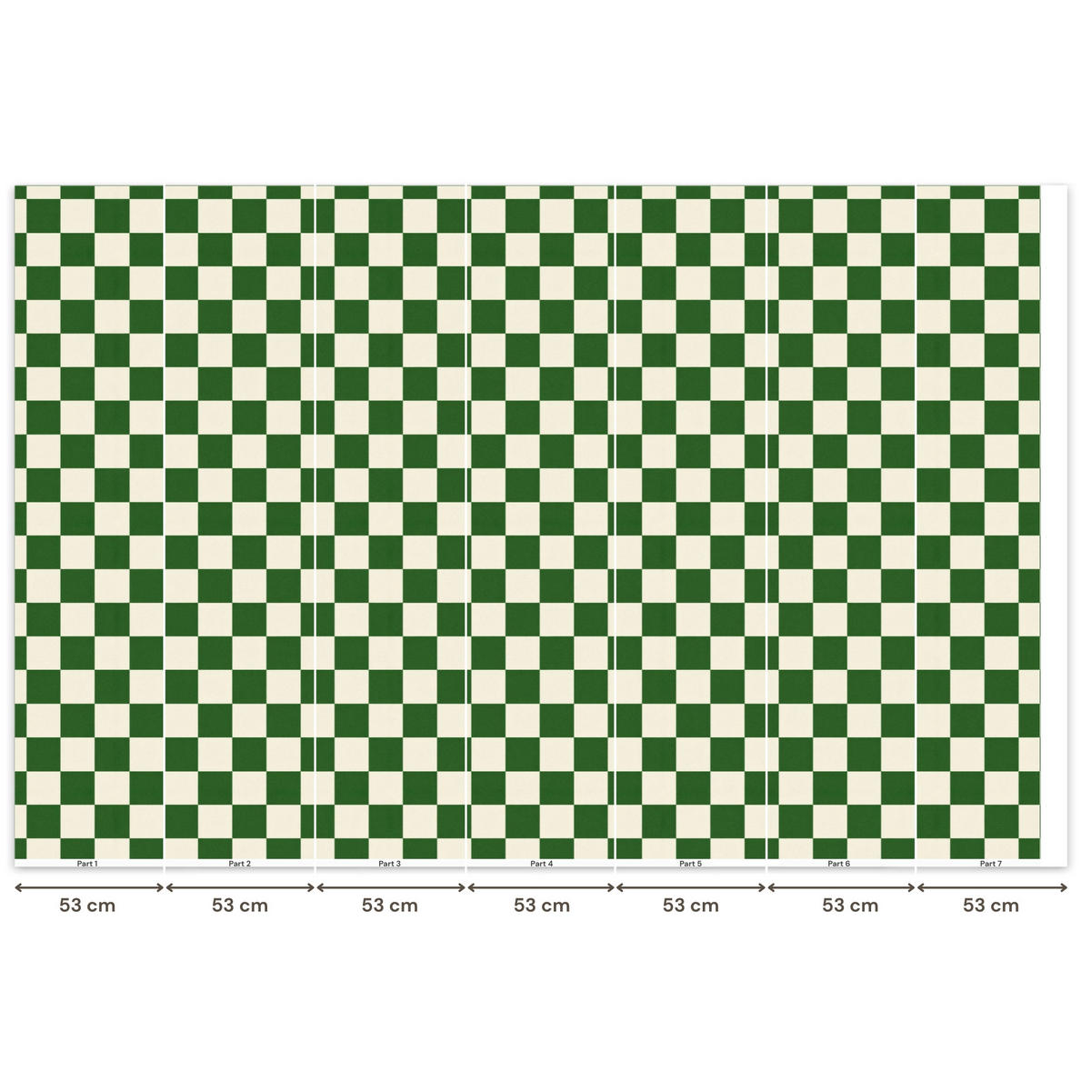 KINDERTAPETE - Schachbrett - Muster - Grün - 350x240 cm - Grün, Papier (350/240cm) - OnlyWow