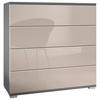 KOMMODE Pavos Sandgrau Hochglanz - Sandfarben, Holzwerkstoff (76/76/35cm) - Vladon