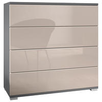 KOMMODE Pavos Sandgrau Hochglanz - Sandfarben, Holzwerkstoff (76/76/35cm) - Vladon