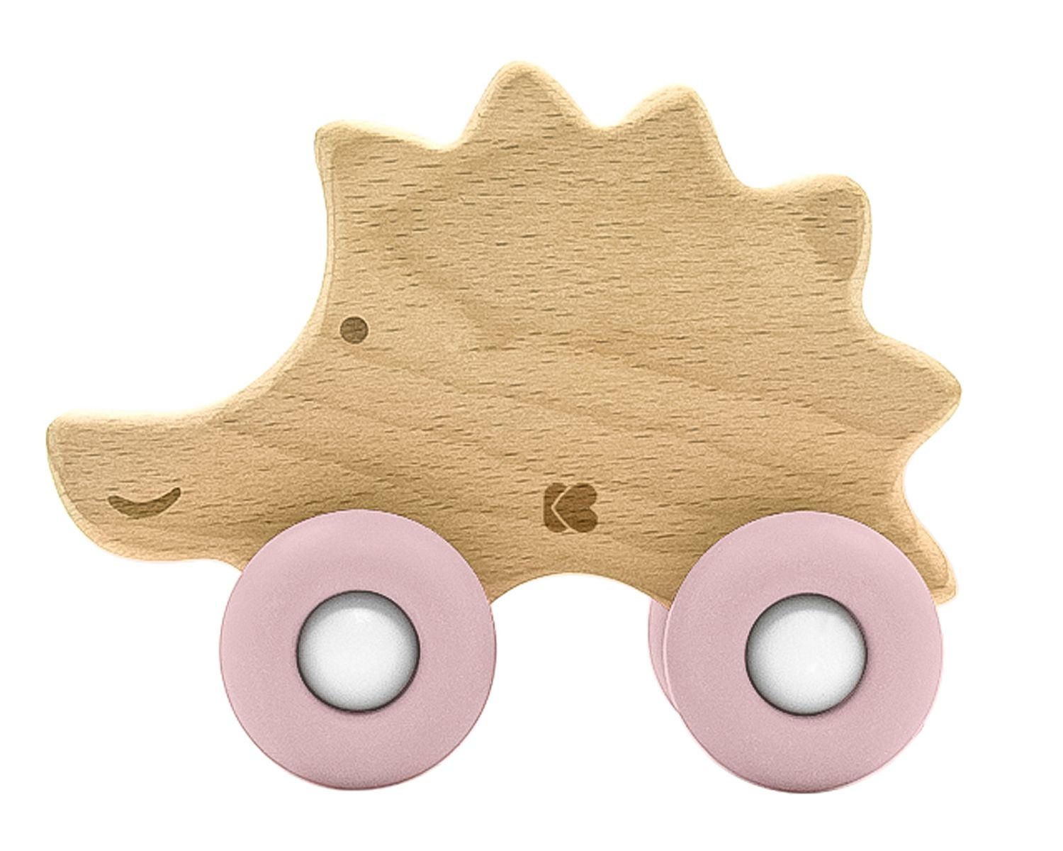 BEISSRING Igel rosa mit Silikonbeißring Igel Buchenholz Beißring weiche Form - Rosa, Holz (4/9cm) - Kikka boo